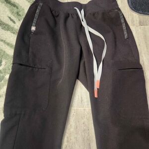 Figs Women's Black Cargo Pants with Gray Accents